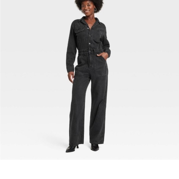 Universal Thread Black Denim Utility Jumpsuit – Size 14 - Picture 2 of 5